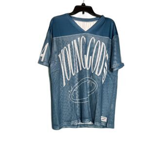 Young Gods NWOT Blue American football YG's Jersey Short Sleeve Large